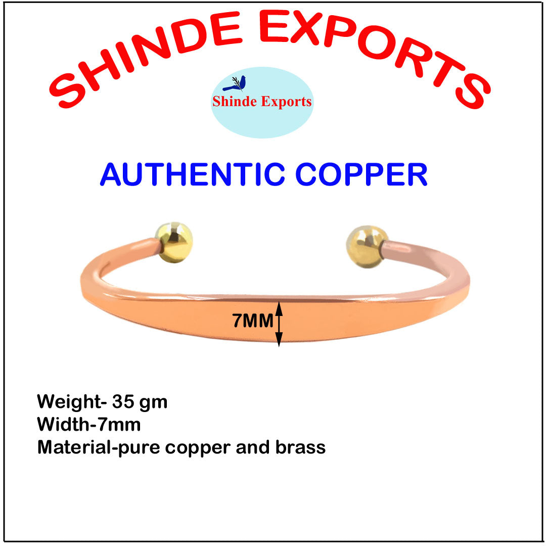 SHINDE EXPORTS pure copper kada bracelet for men women original light weight (Style 2)