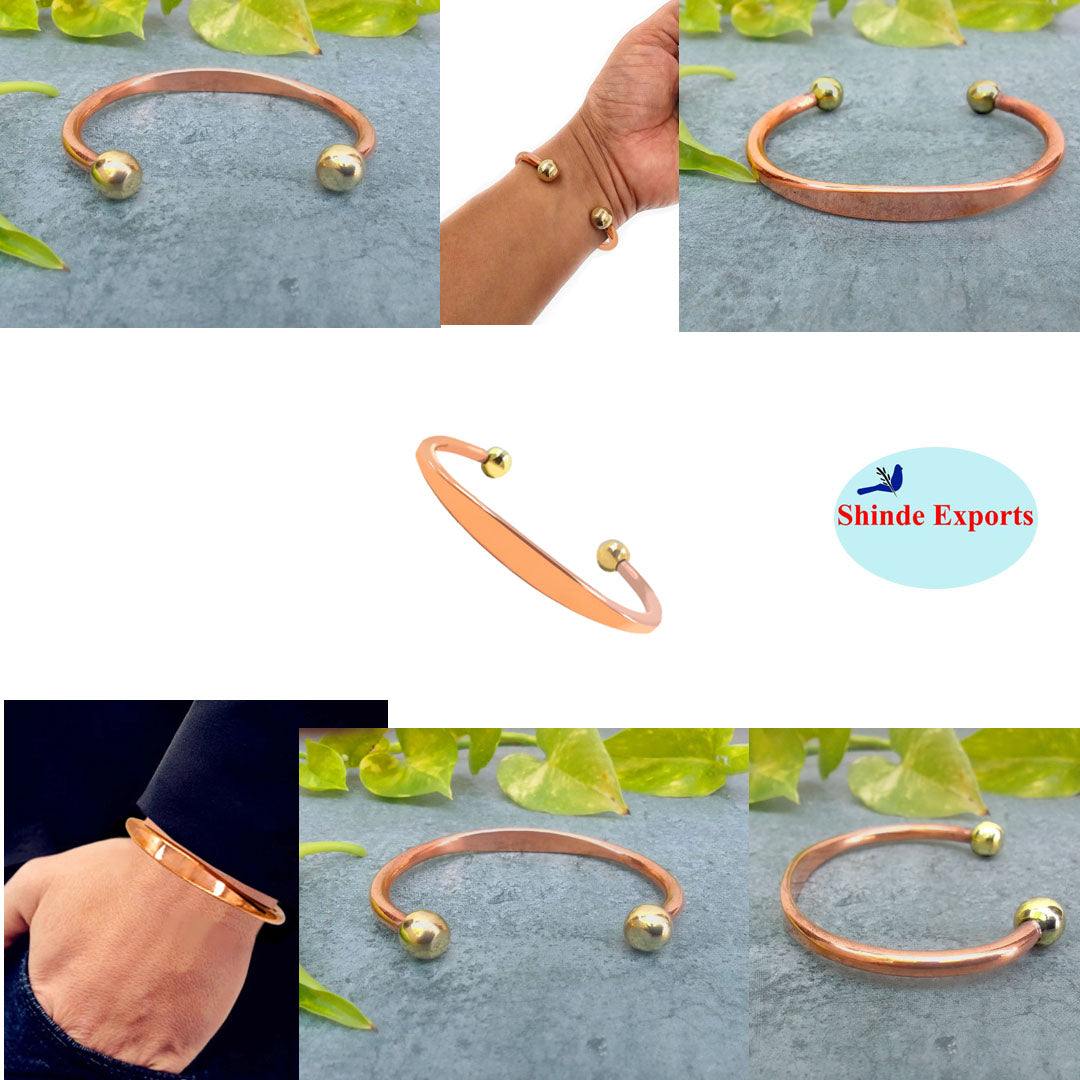 SHINDE EXPORTS pure copper kada bracelet for men women original light weight (Style 2)